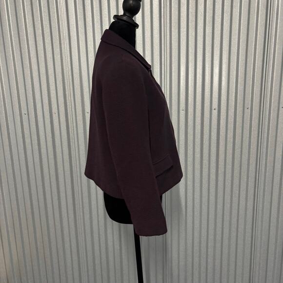 Pendleton Wool Blend Jacket Petite 14 Maroon Plum Herringbone Blazer Lined - Picture 8 of 9